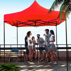 JARDIMEX - Toldo Plegable 3x3 Carpa Impermeable Protección UV Rojo