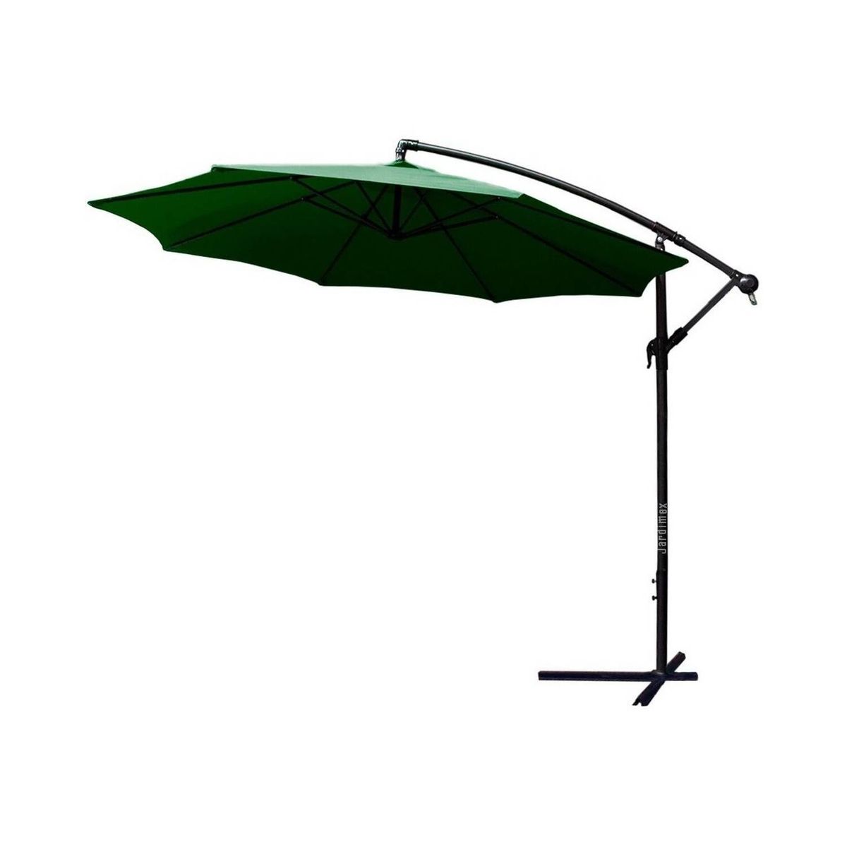 JARDIMEX - Quitasol extendible 3m soporte pedestal verde