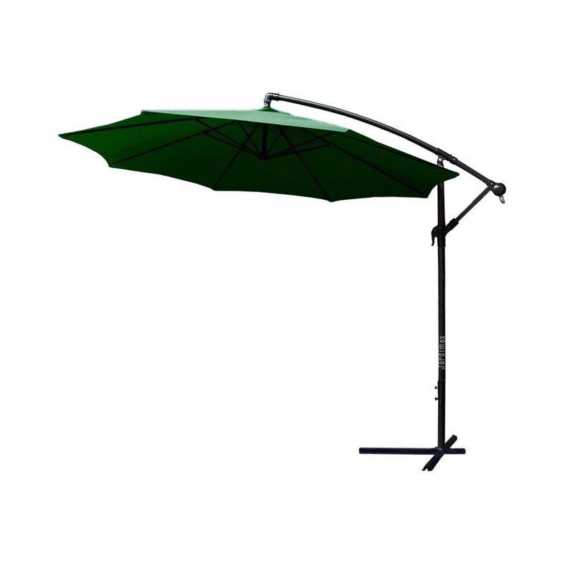 JARDIMEX - Quitasol extendible 3m soporte pedestal verde