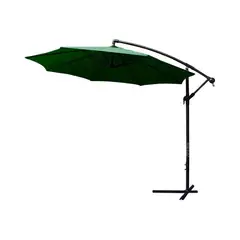 JARDIMEX - Quitasol extendible 3m soporte pedestal verde