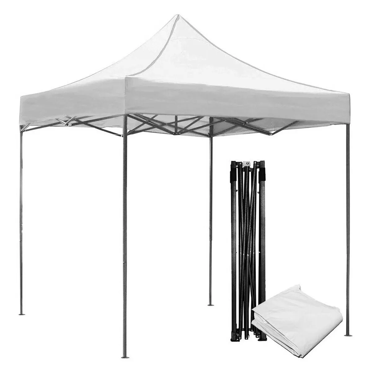 JARDIMEX - Toldo Plegable Jardimex 3x3 Carpa Impermeable Protección UV Blanco