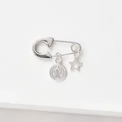 BY LAS CAYETANAS - Ganchito Bebe en Plata 925 con San Benito y Estrella Guia