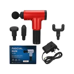 GENERICO - Pistola Masajeadora Maquina Para Masajes Fascial Gun 6 Niveles ROJO