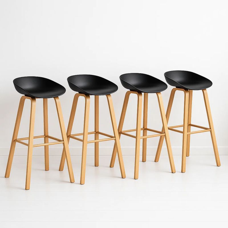 KLIK - Pack de 4 Taburetes Nordic - Negro