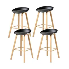 KLIK - Pack de 4 Taburetes Nordic - Negro