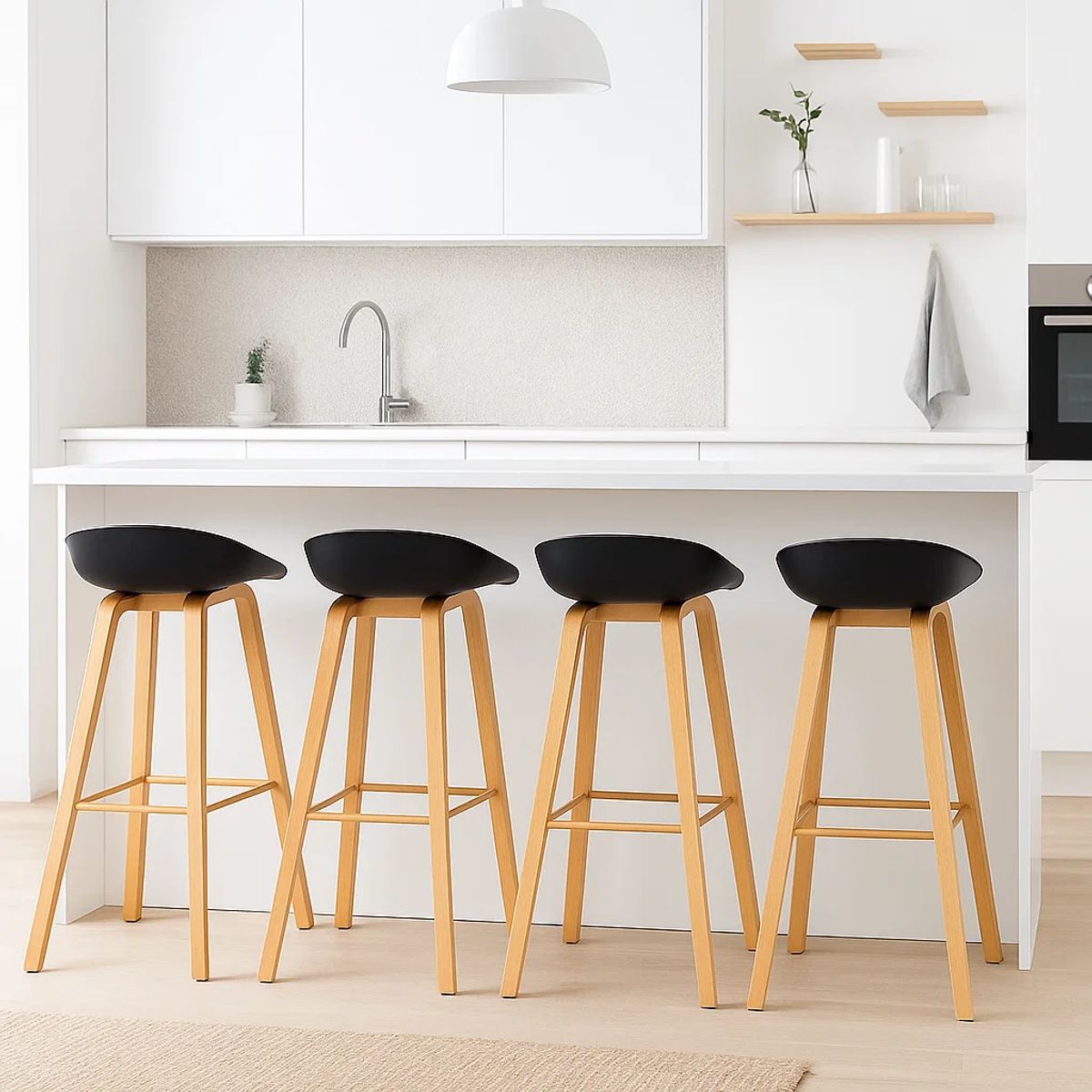 KLIK - Pack de 4 Taburetes Nordic - Negro