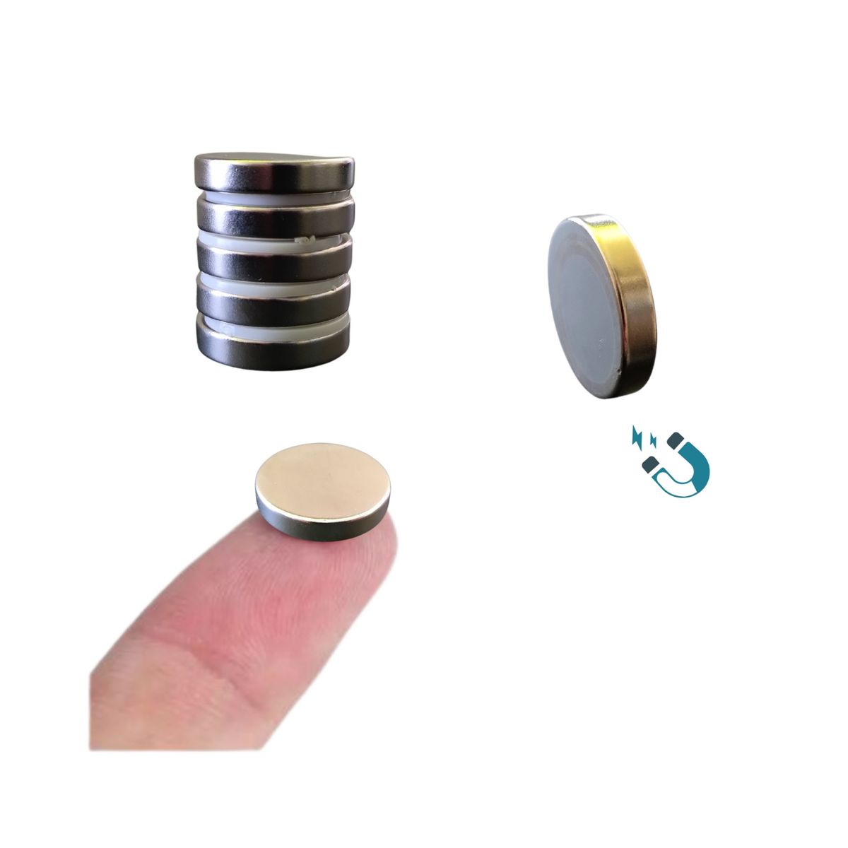 GENERICO - Iman Magnetico Disco Neodimio 25x5mm Plateado 1 Und