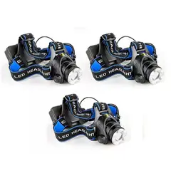ESHOPANGIE - Pack X3 Linterna Frontal Led De Cabeza Recargable 1600 L