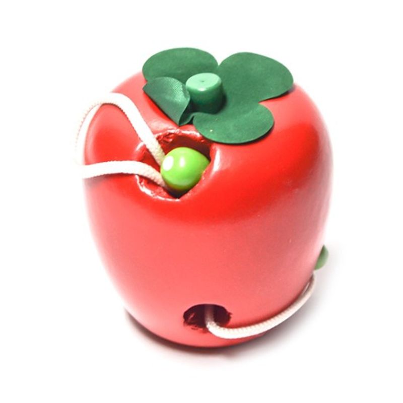 OEM - Enhebrador Manzana Juguete Madera Didáctico Motricidad Fina