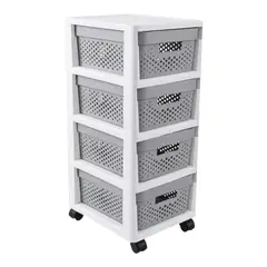 GENERICO - Organizador Cajonera Repisa 4 Niveles Con Ruedas.