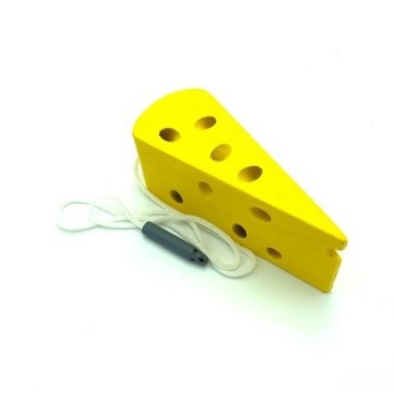 OEM - Enhebrador Queso Juguete Madera Didáctico Motricidad Fina