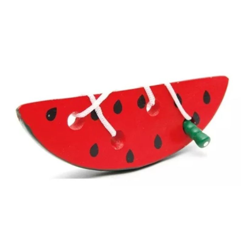 OEM - Enhebrador Sandia Juguete Madera Didáctico Motricidad Fina