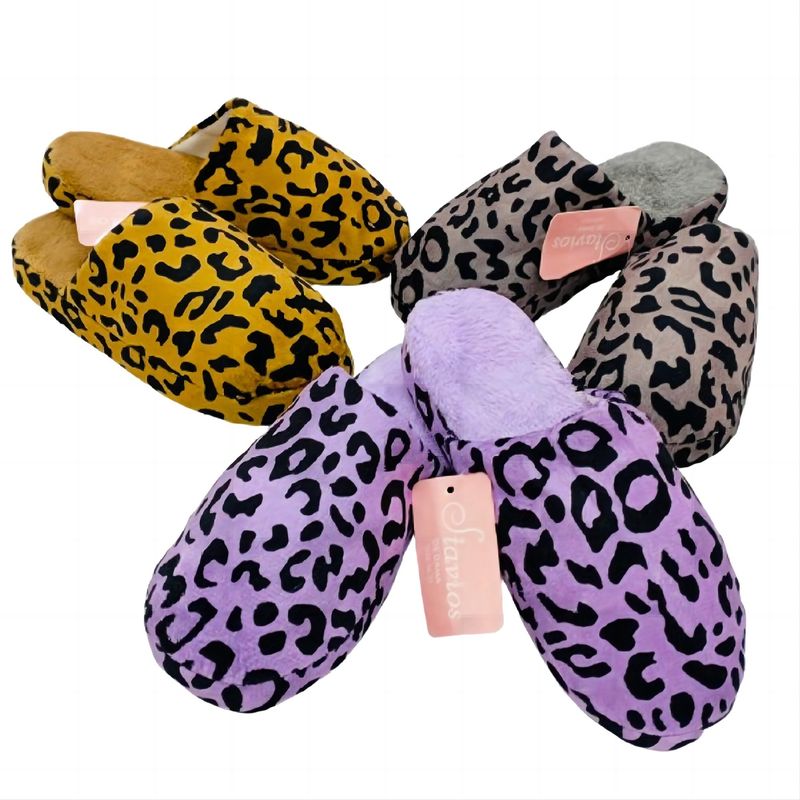 STAVIOS - PANTUFLAS CHALAS CHANCLETAS CON POLAR DE DAMA Y JUVENIL COD710 UN PAR