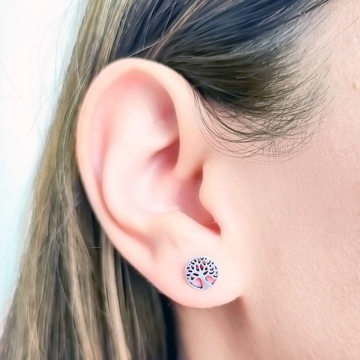 ANDREA COGGIOLA JOYAS - Aros Árbol De La Vida Mini Plata Fina 925