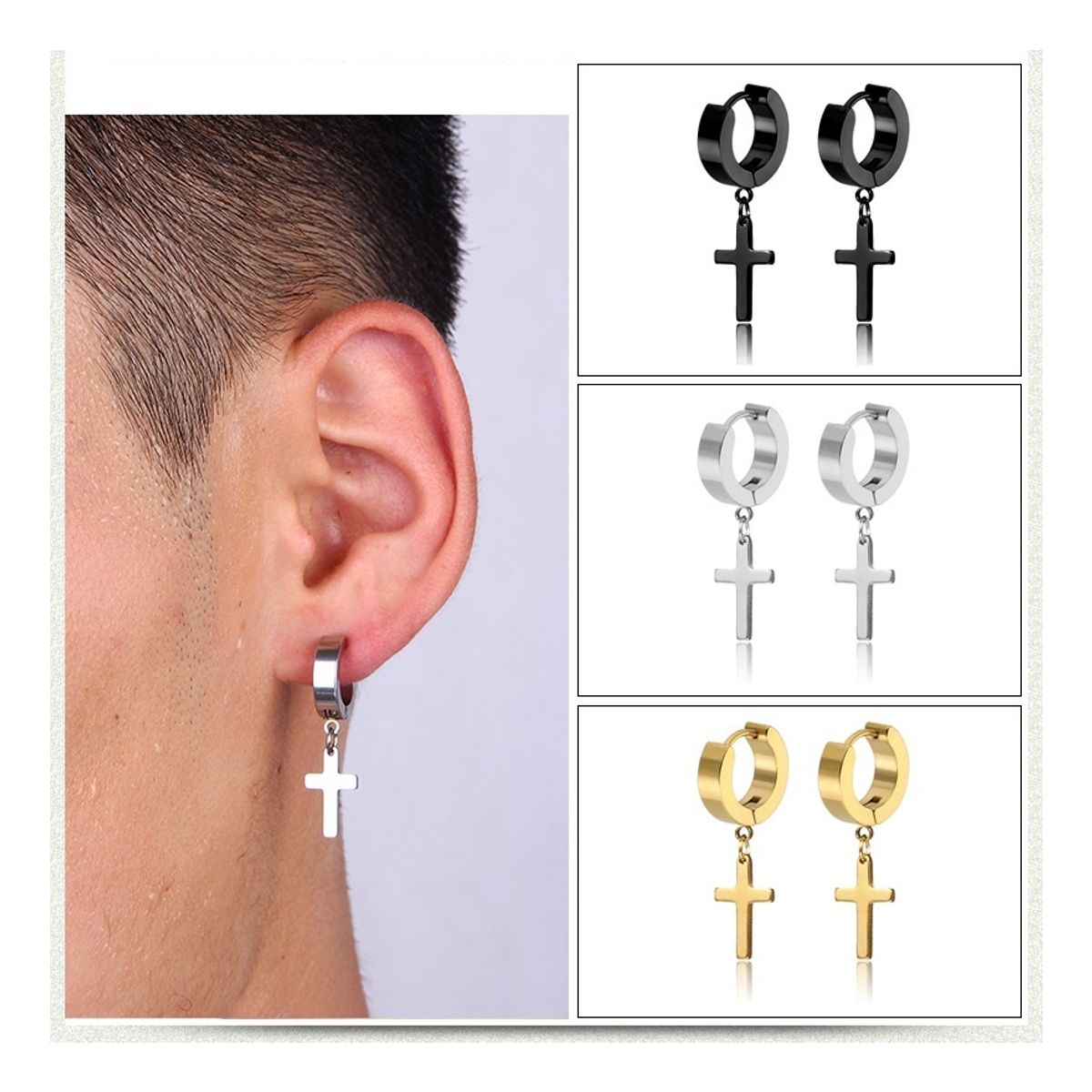 GENERICO - Pack 6 Pares Aros Aretes Piercing Arracadas Hombre Unisex