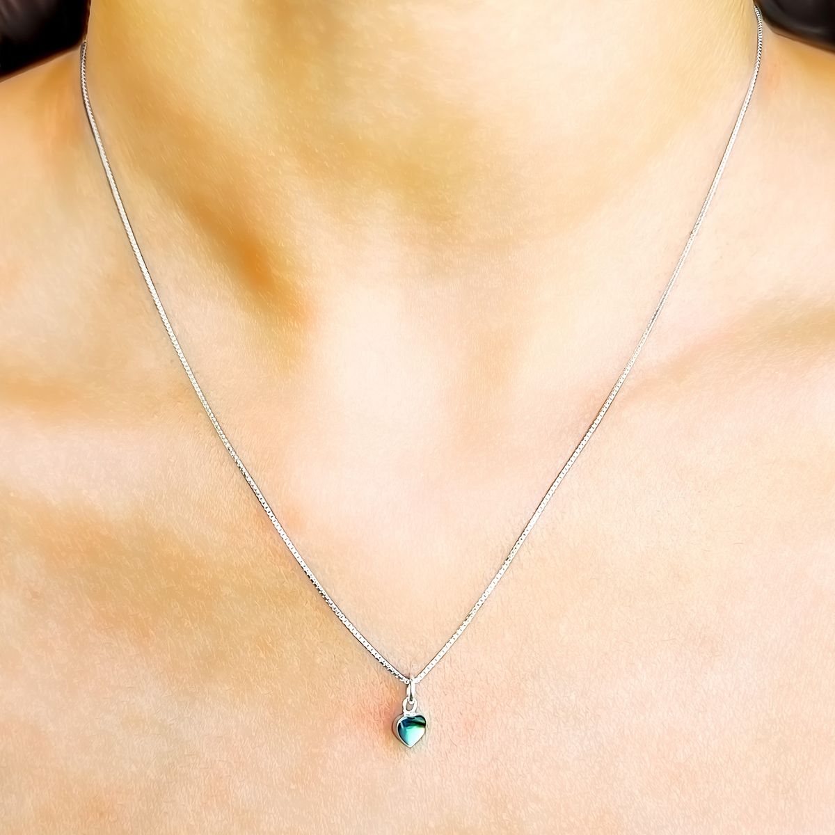 COGGIOLA - Collar Corazón Abalone Mini Plata Fina 925