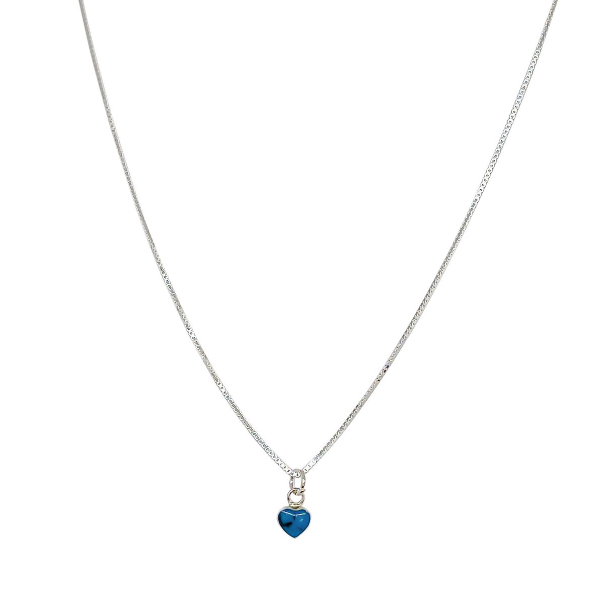 COGGIOLA - Collar Corazón Celeste Esmaltado Mini Plata Fina 925