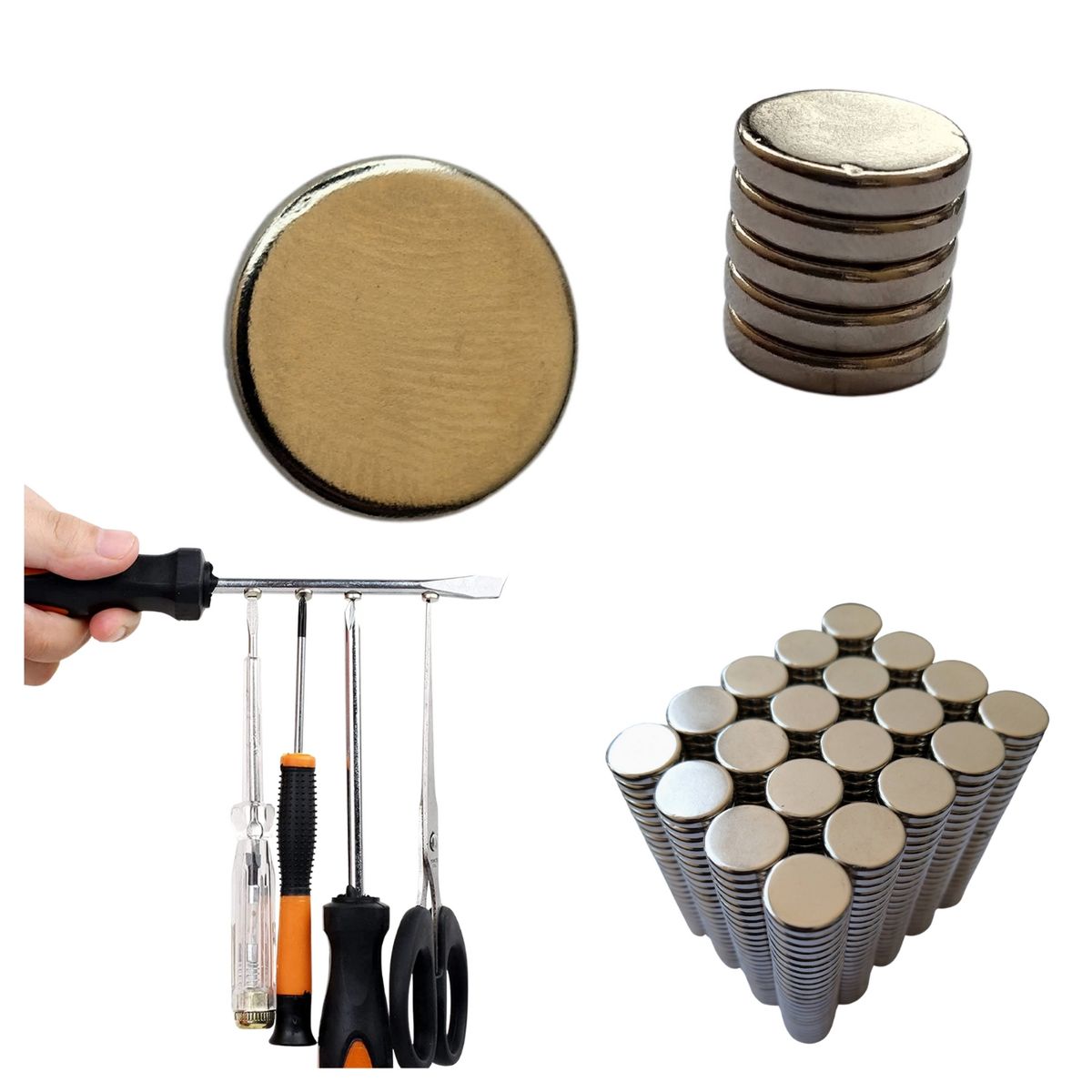 GENERICO - Imanes De Neodimio Disco 1,5x0,3cm Plateados Iman Pack 20 und