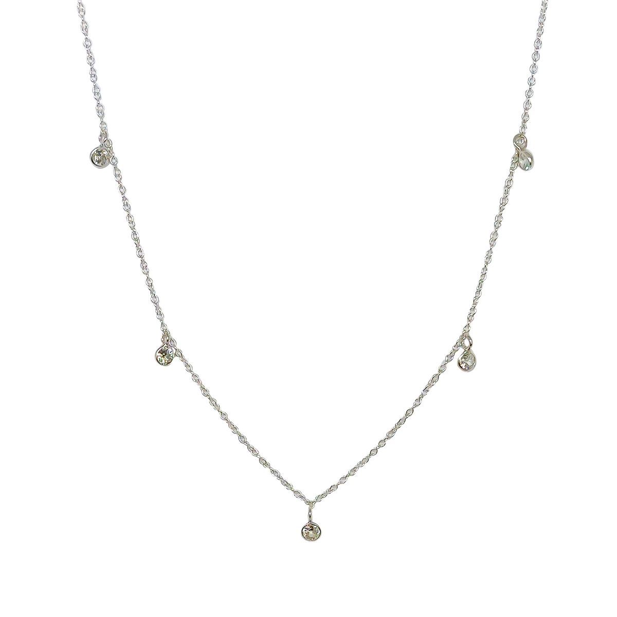 COGGIOLA - Collar Punto De Luz Arya 5 Circones Plata Fina 925
