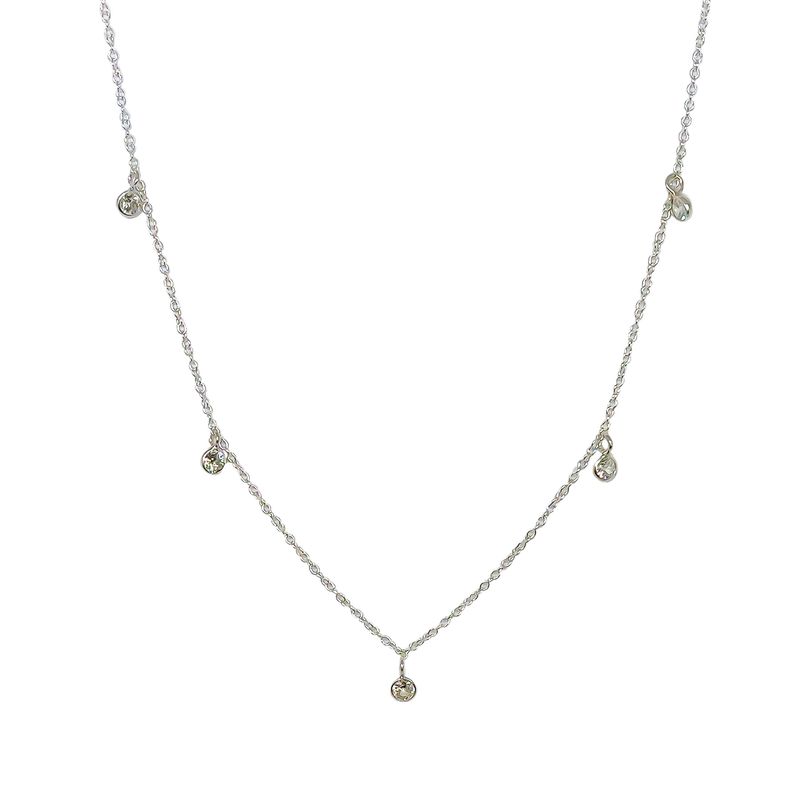 ANDREA COGGIOLA JOYAS - Collar Punto De Luz Arya 5 Circones Plata Fina 925