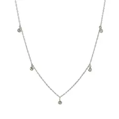 ANDREA COGGIOLA JOYAS - Collar Punto De Luz Arya 5 Circones Plata Fina 925