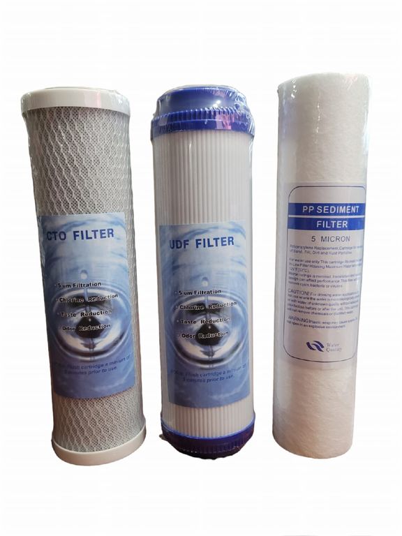 GENERICO - Kit repuesto filtro de agua triple 10x25275