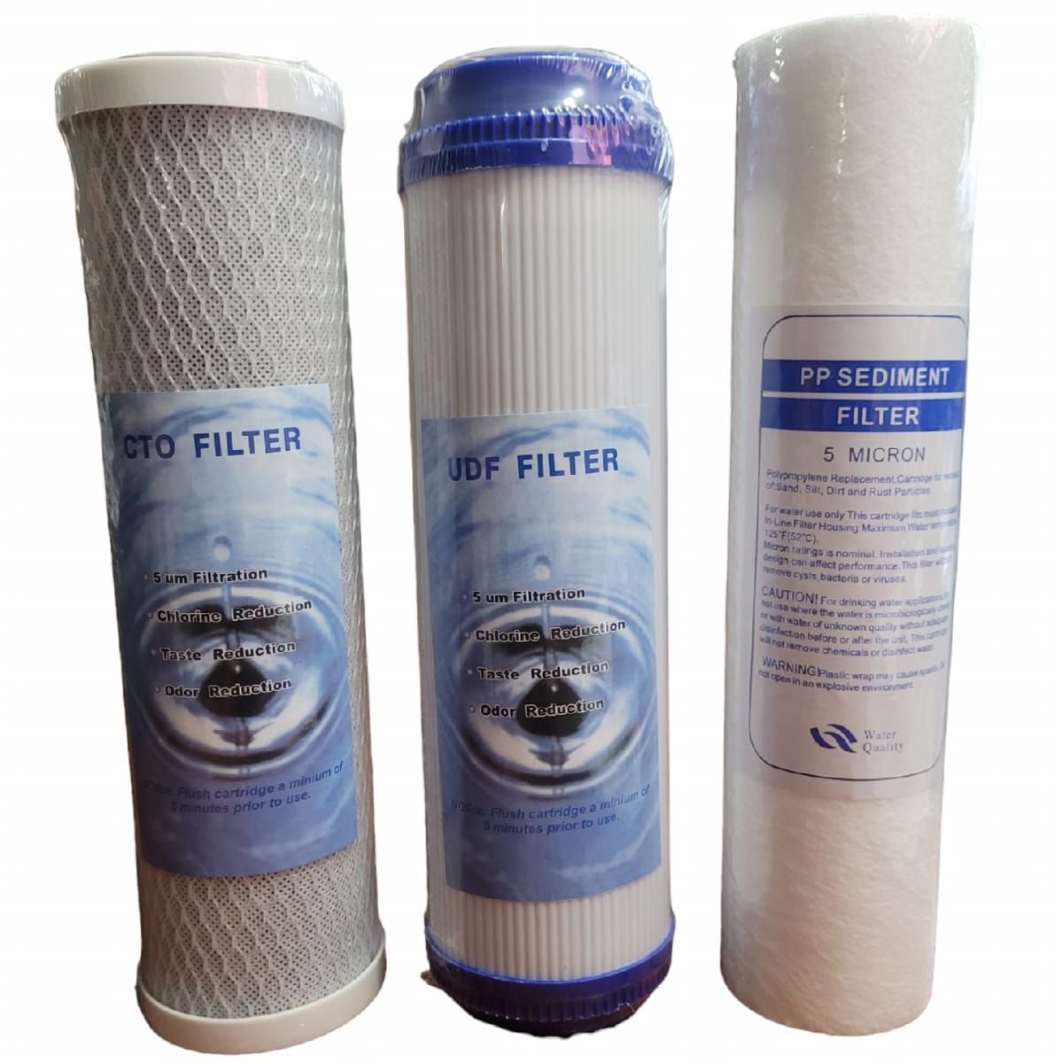 GENERICO - Kit repuesto filtro de agua triple 10 x 2.5 - 2.75 pp-udf-cto