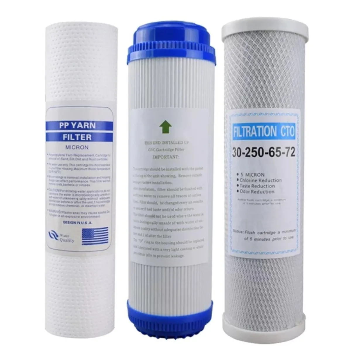 GENERICO - Kit repuesto filtro de agua triple 10 x 2.5 - 2.75 pp-udf-cto