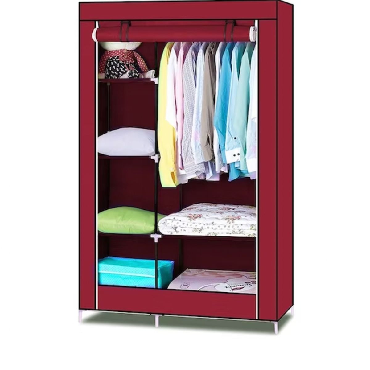 GENERICO - CLOSET ORGANIZADOR ARMABLE DE TELA MARRON MEDIANO