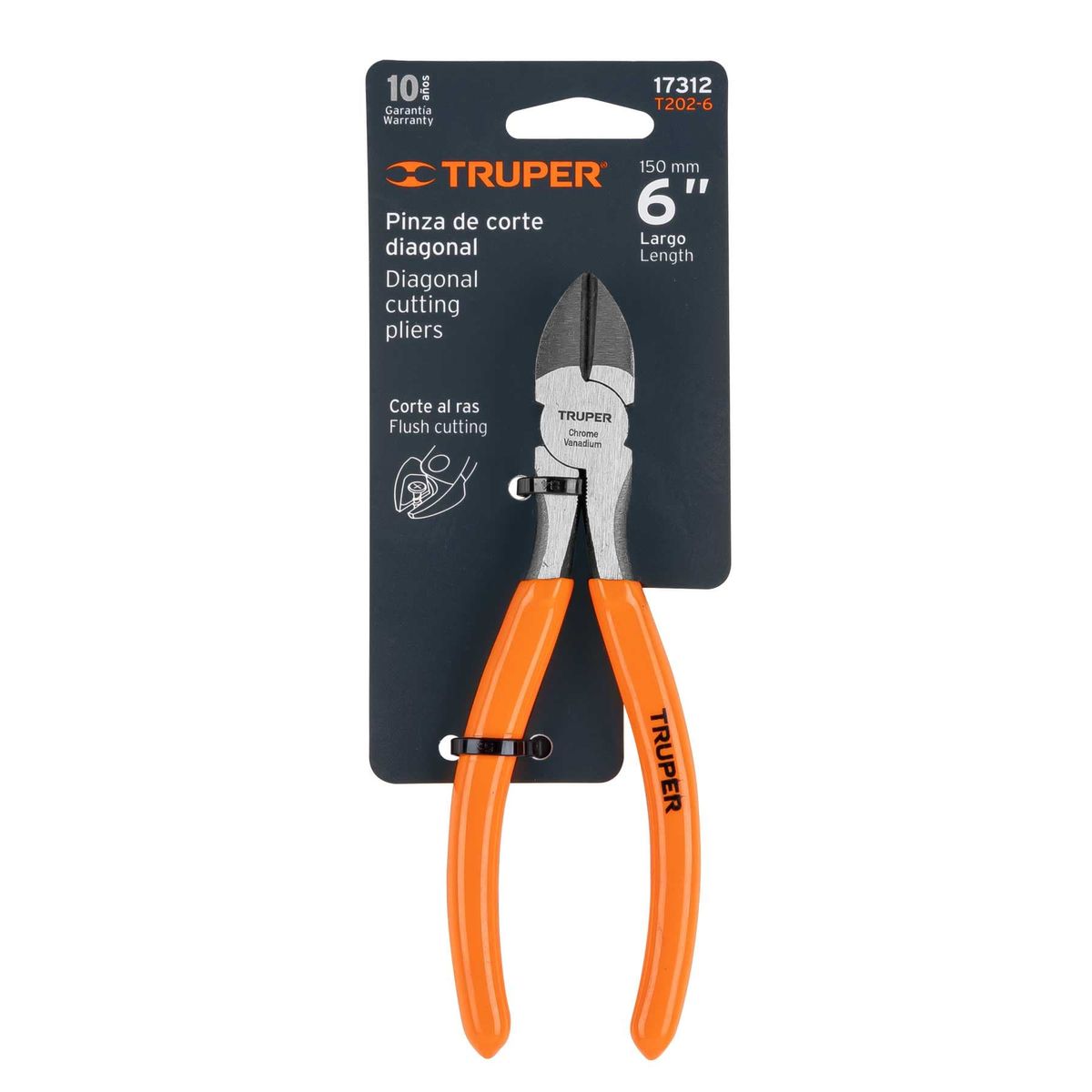 TRUPER - Pinza De Corte Diagonal 6 PuLG. Mango De Pvc