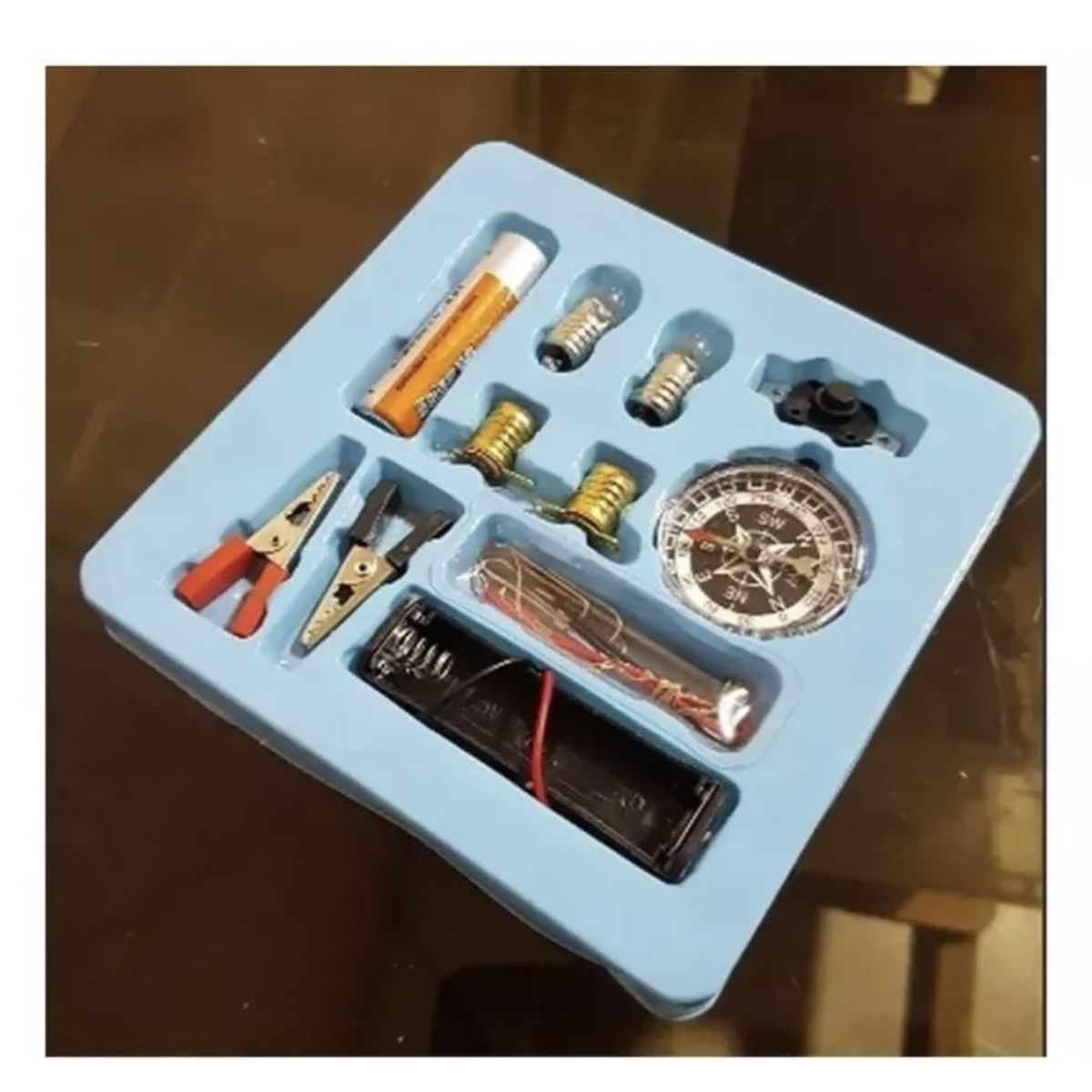 GENERICO - Kit Circuito Eléctrico Escolar 17 Piezas Con Brujula