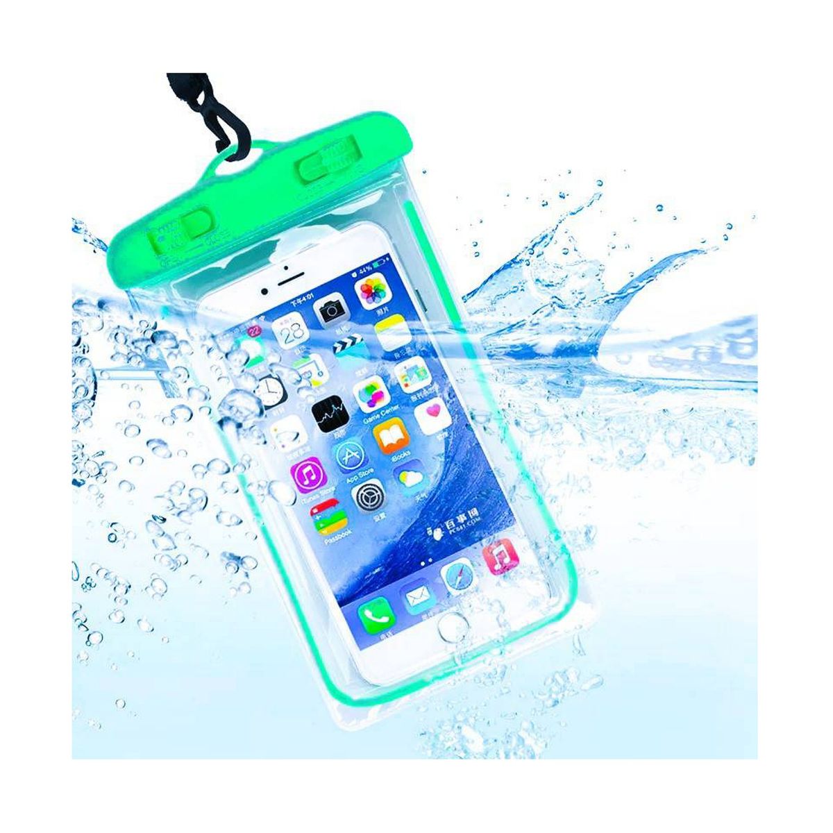 GENERICO - Funda impermeable para teléfonos universales verde
