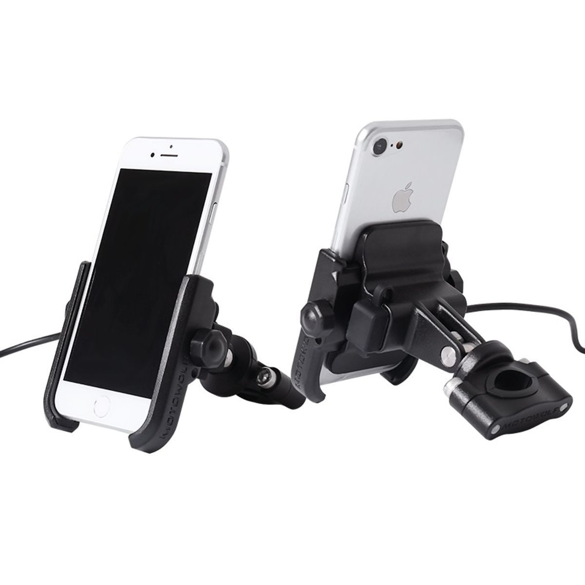MOTOWOLF - Soporte de Moto para celular + cargador USB Aluminio Motowolf 2805