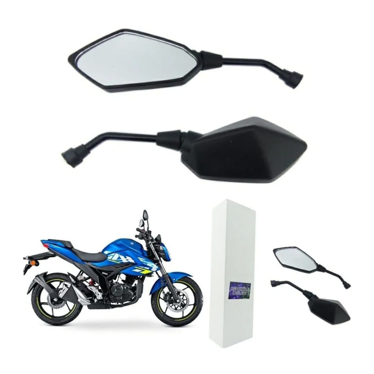GENERICO - Espejos retrovisor para motos Suzuki gixxer 10mm