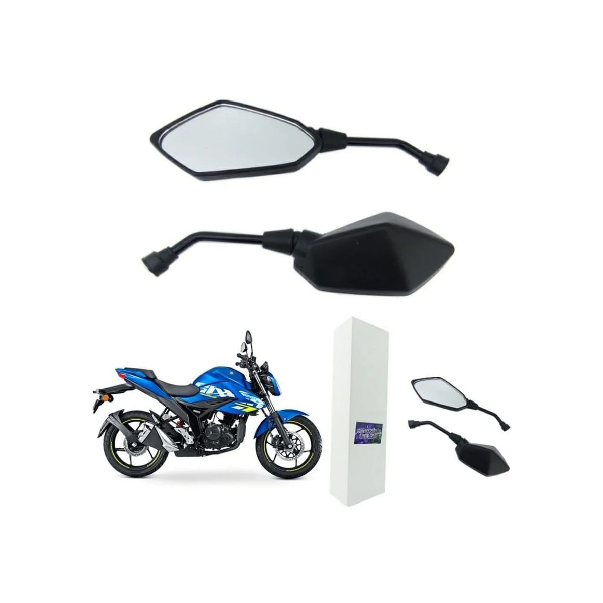 GENERICO - Espejos retrovisor para motos Suzuki gixxer 10mm