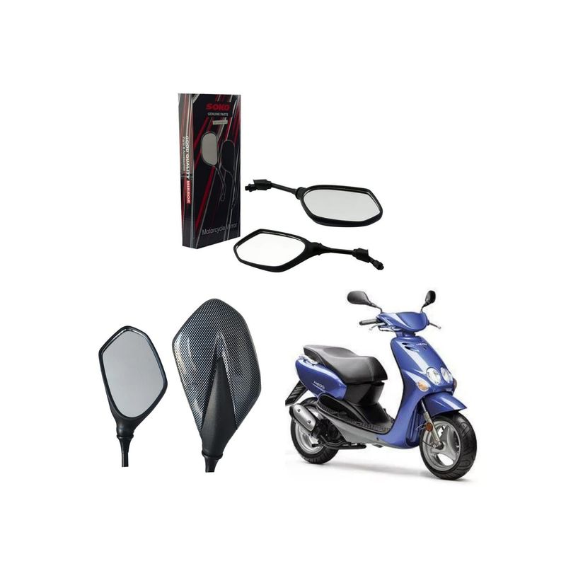 GENERICO - Espejos retrovisor para motos scooters bicimotos 10mm