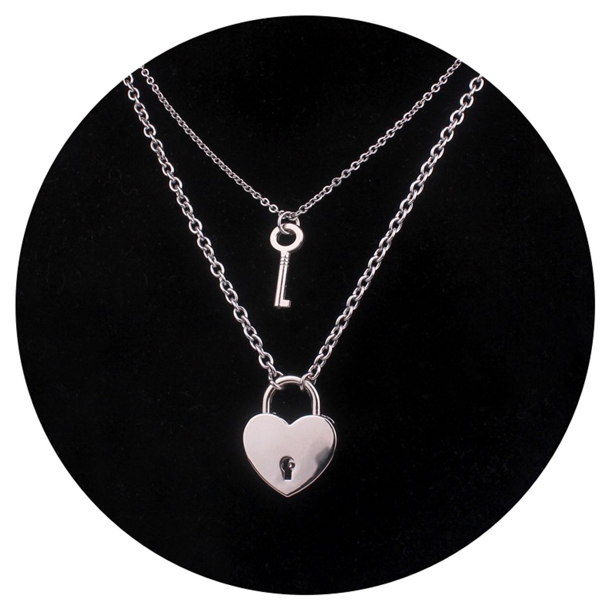 ZG JOYAS - Collar Cadena Colgante Llave Candado Corazón Se Abre Unisex
