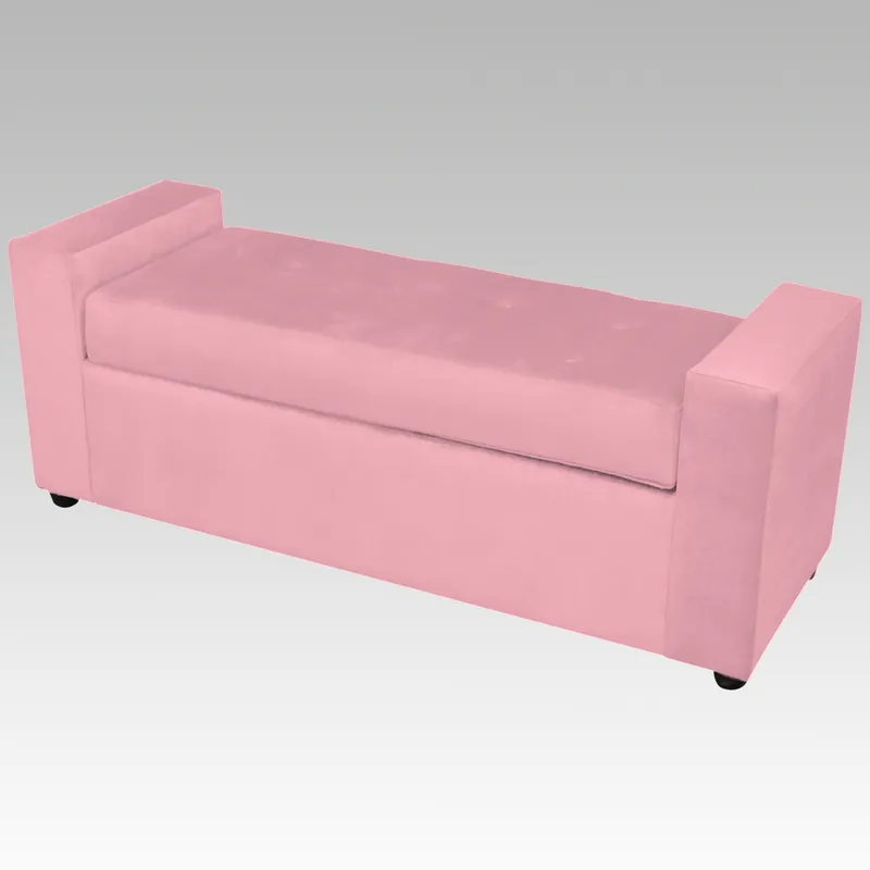 GENERICO - Banqueta Baúl 8 Botones Vigo - Rosa