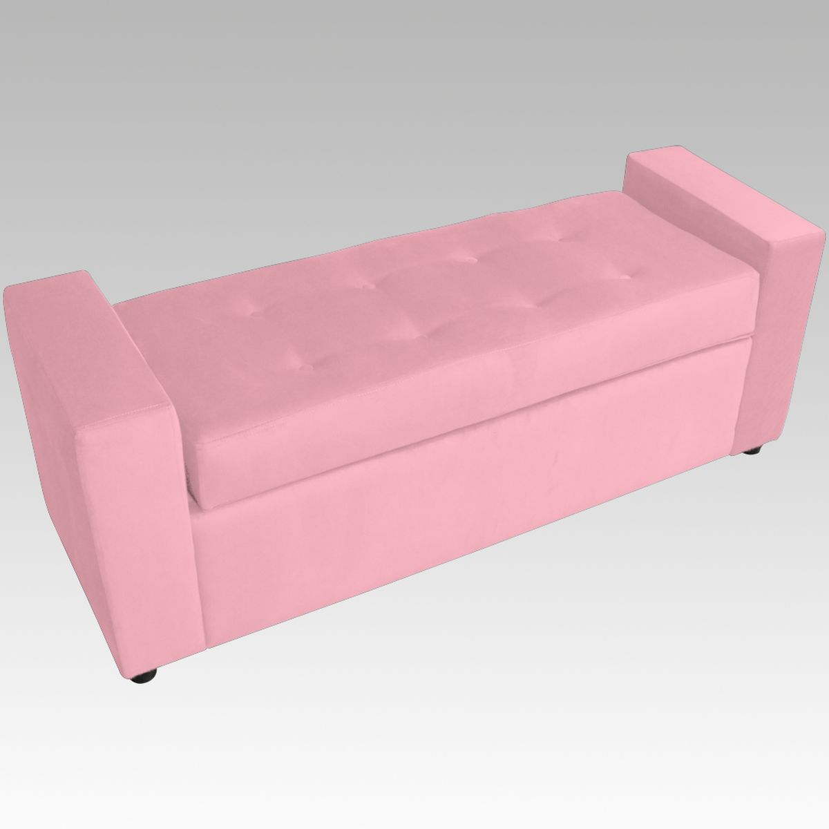 GENERICO - Banqueta Baúl 8 Botones Vigo - Rosa
