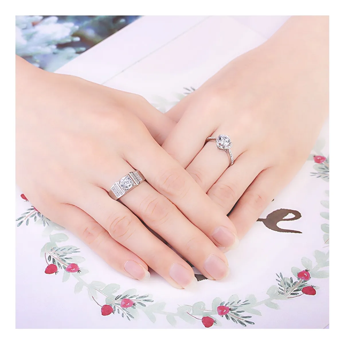 ZG JOYAS - Anillos Plata 925 Ajustables Diamante Zirconia Compromiso