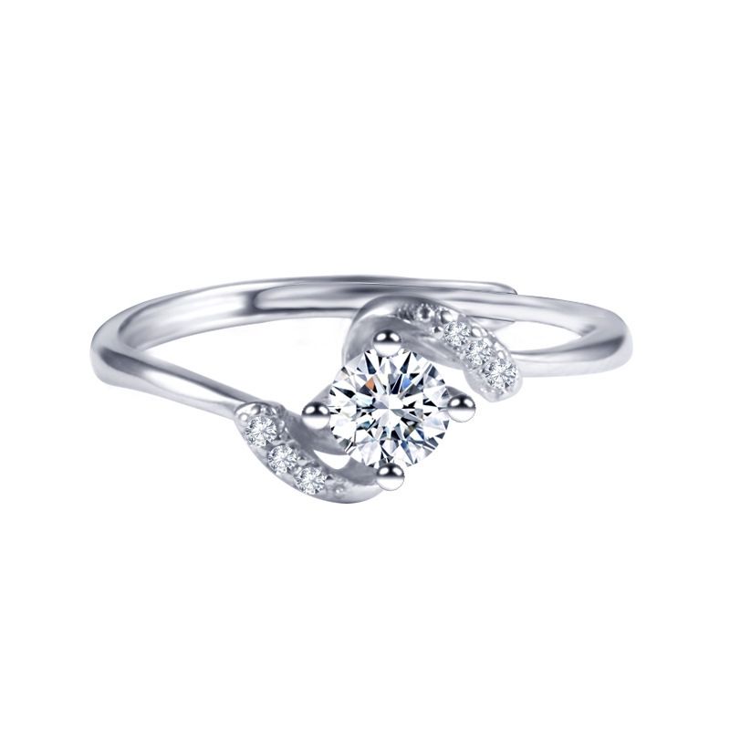 ZG JOYAS - Anillo De Plata S925 Ajustable Zirconia Cúbica Mujer