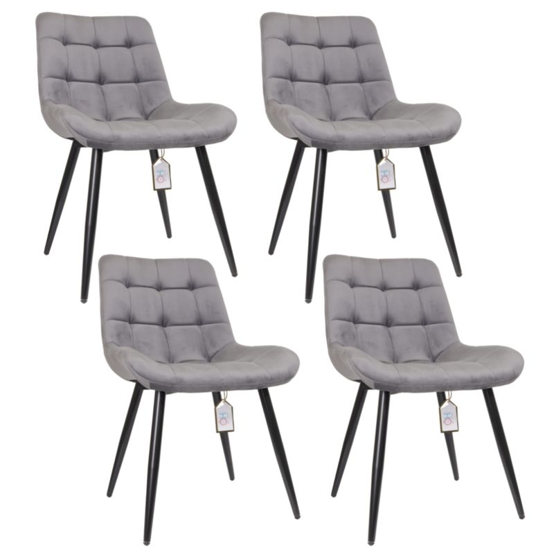 OH MI HOGAR - Pack de 4 Sillas Milano Velvet Gris Plomo