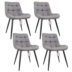OH MI HOGAR - Pack de 4 Sillas Milano Velvet Gris Plomo