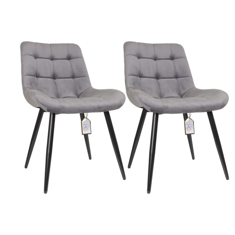 OH MI HOGAR - Pack de 2 Sillas Milano Velvet Gris Plomo