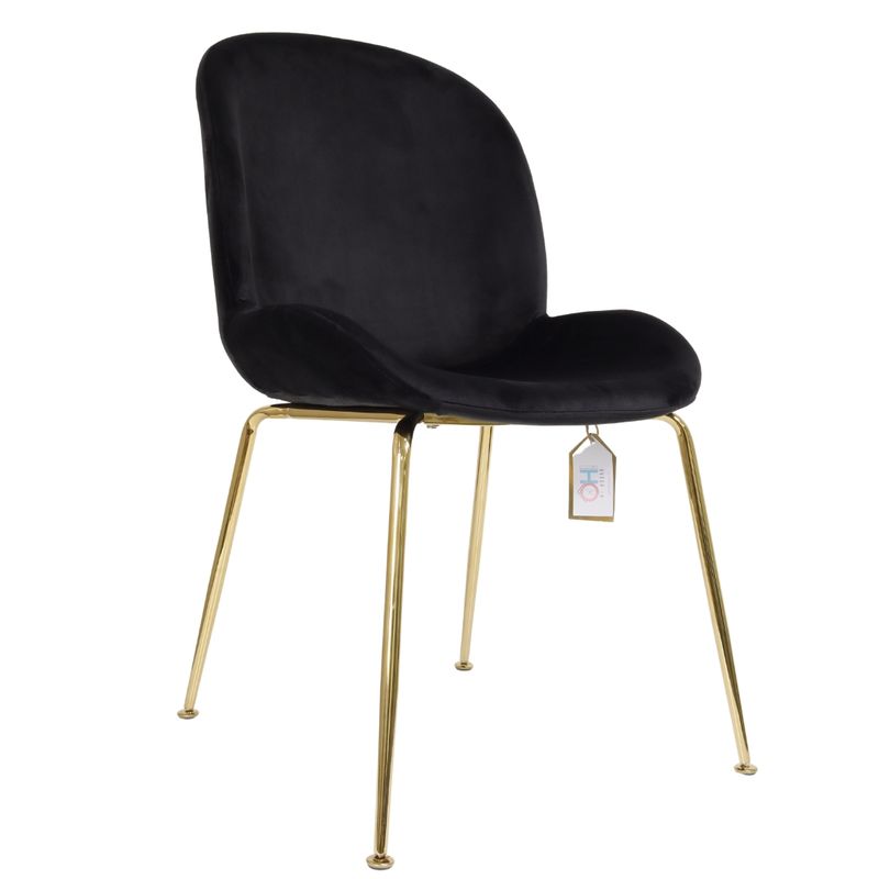OH MI HOGAR - Silla Berta Velvet Negro