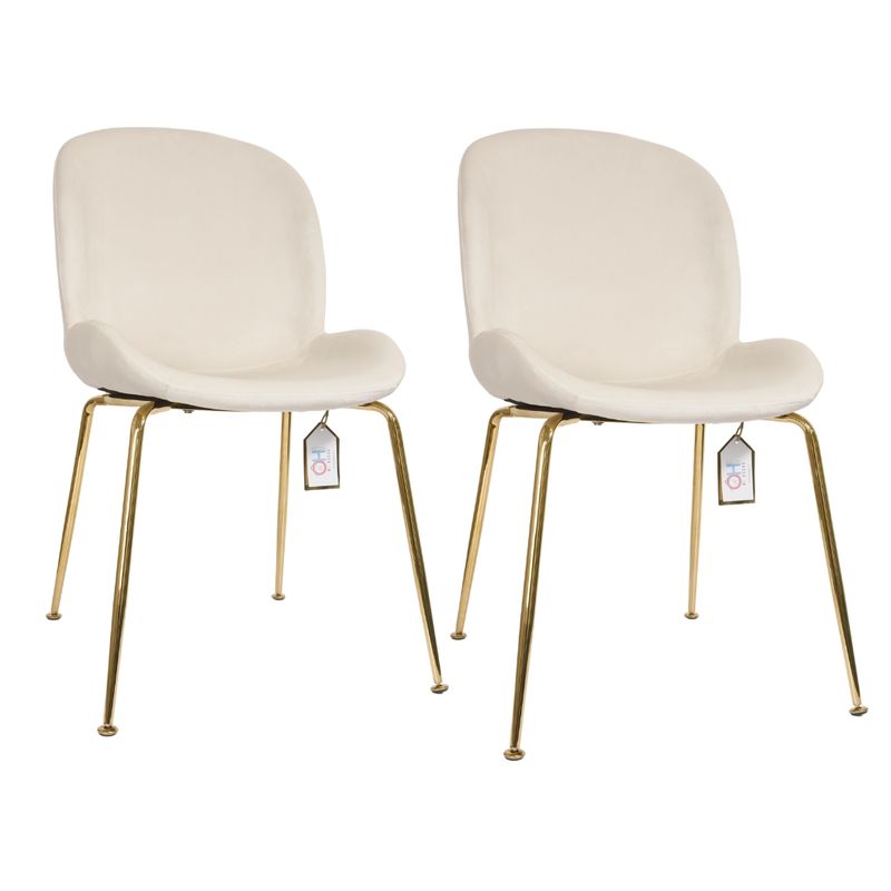 OH MI HOGAR - Pack de 2 Sillas Berta Velvet Crema