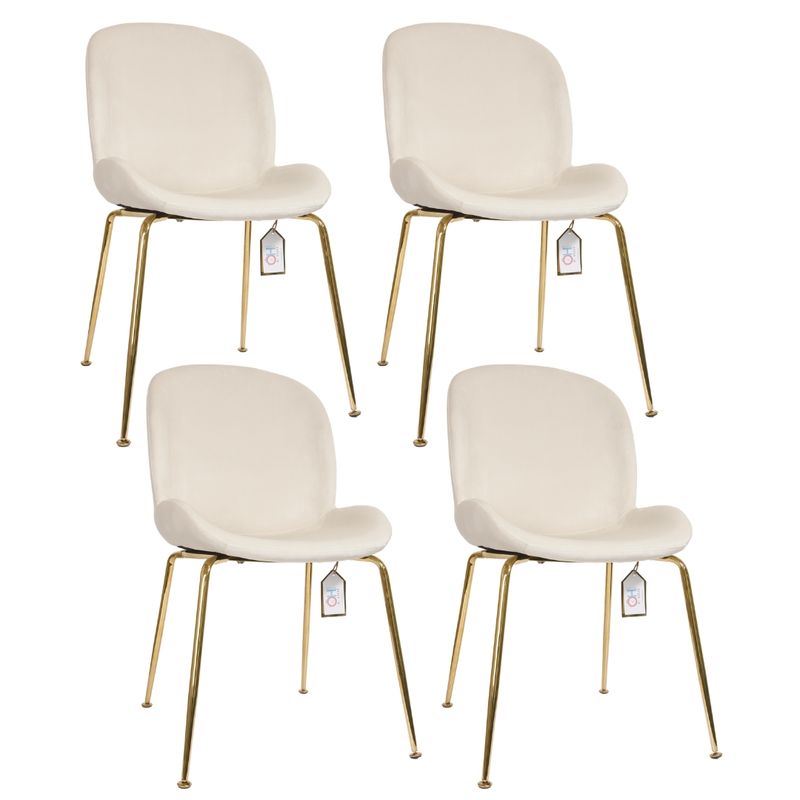 OH MI HOGAR - Pack de 4 Sillas Berta Velvet Crema
