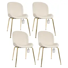 OH MI HOGAR - Pack de 4 Sillas Berta Velvet Crema