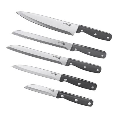 Imagen 2 del producto Set Juego 5 Cuchillos Blade Magefesa + Taco Madera Negro