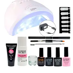 GENERICO - Kit De Polygel con Lampara De 48 Watts Manicure